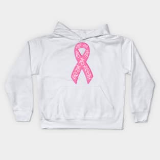 Breast Cancer Awareness Ribbon With Filigree Kids Hoodie